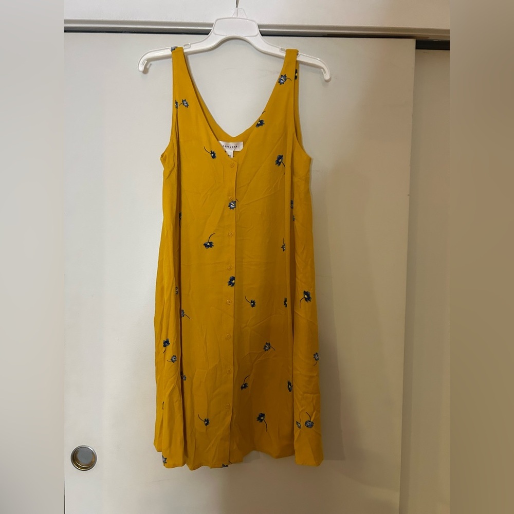 POPSUGAR Mustard Floral Midi Dress